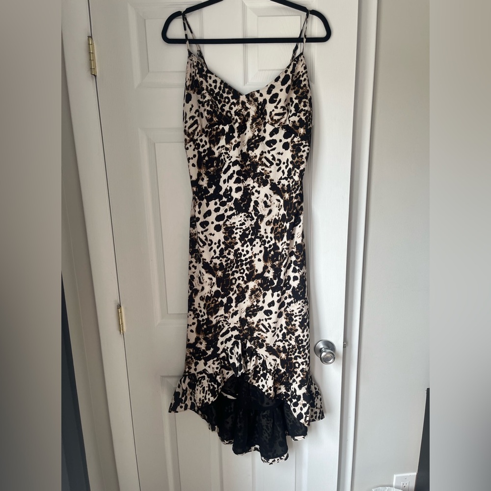 Betsey Johnson Black and Tan Animal Print Dress